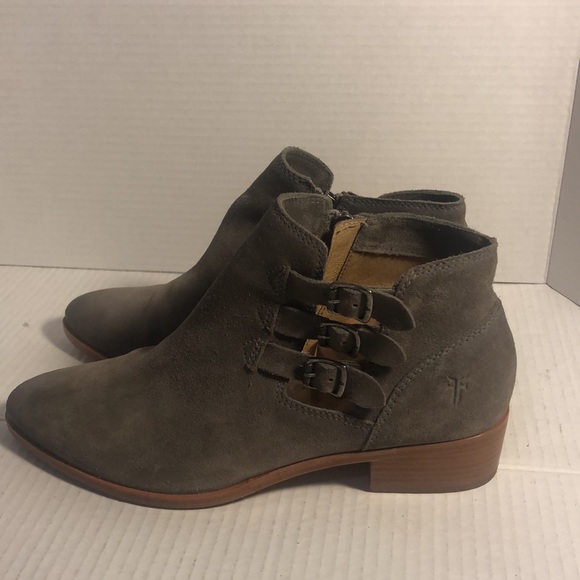 Frye Ray Belted Gray Suede Bootie EUC women’s size 9 - Picture 4 of 7